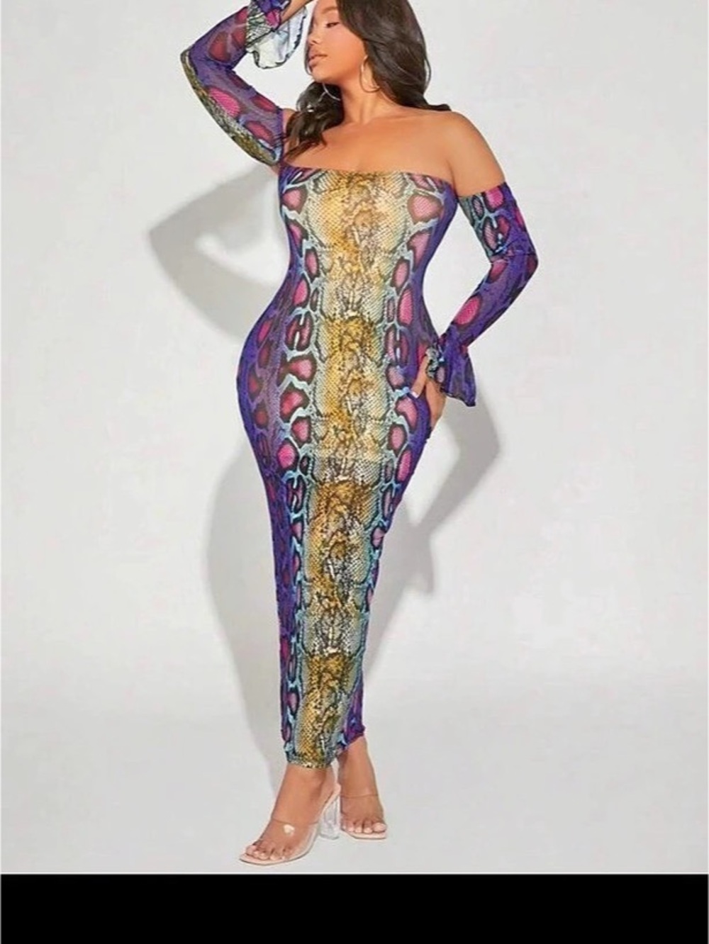 Multicolor snake print Maxi Dress